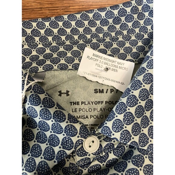 Under Armour Men's Size S Blue Playoff 3.0 Balloons Micro Golf Polo Shirt NWT - Picture 3 of 4
